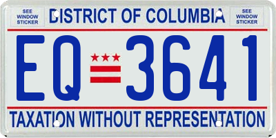 DC license plate EQ3641