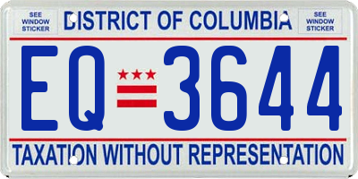 DC license plate EQ3644