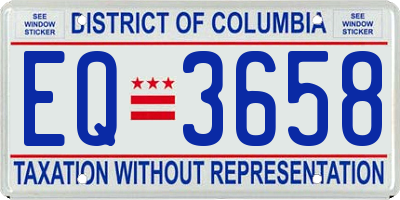 DC license plate EQ3658