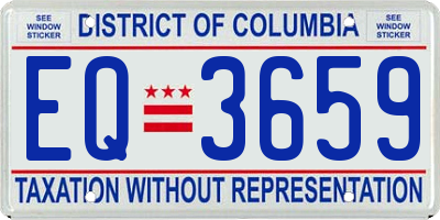 DC license plate EQ3659