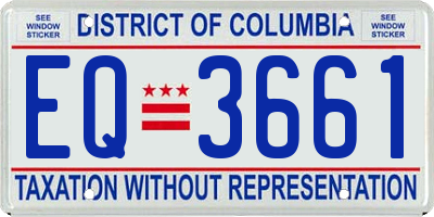 DC license plate EQ3661