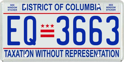 DC license plate EQ3663