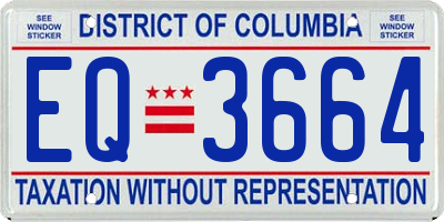 DC license plate EQ3664