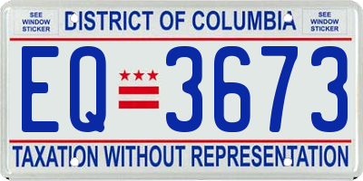 DC license plate EQ3673