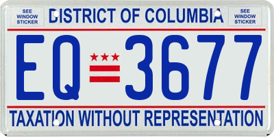 DC license plate EQ3677