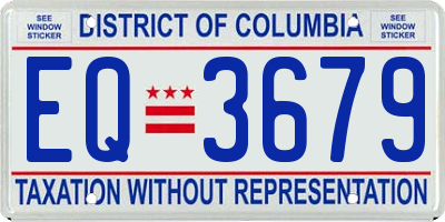 DC license plate EQ3679