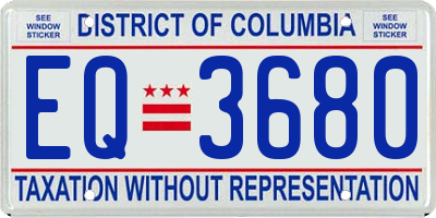 DC license plate EQ3680