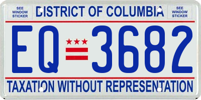 DC license plate EQ3682