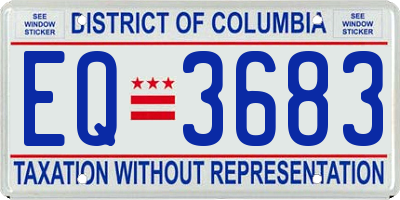 DC license plate EQ3683