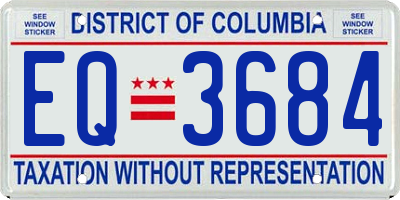 DC license plate EQ3684