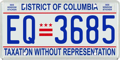 DC license plate EQ3685