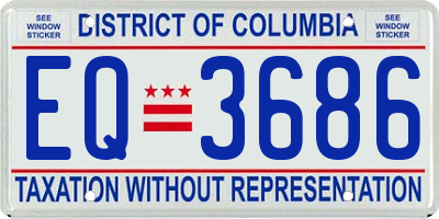 DC license plate EQ3686
