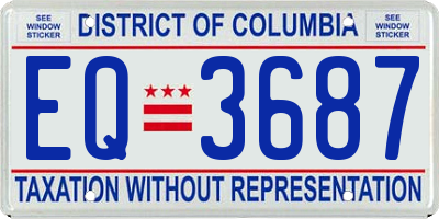 DC license plate EQ3687