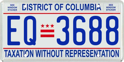 DC license plate EQ3688