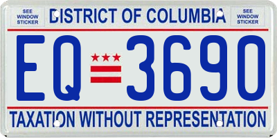 DC license plate EQ3690