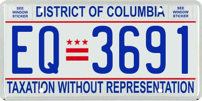DC license plate EQ3691