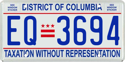 DC license plate EQ3694