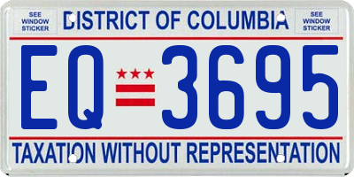 DC license plate EQ3695