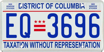 DC license plate EQ3696