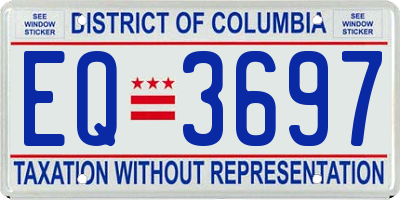 DC license plate EQ3697