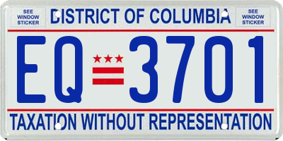 DC license plate EQ3701