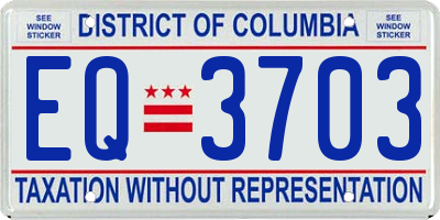 DC license plate EQ3703