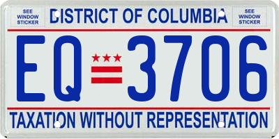 DC license plate EQ3706