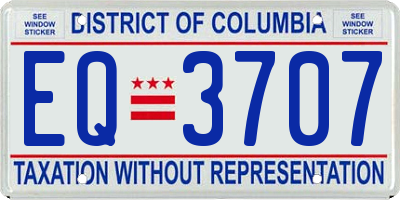 DC license plate EQ3707