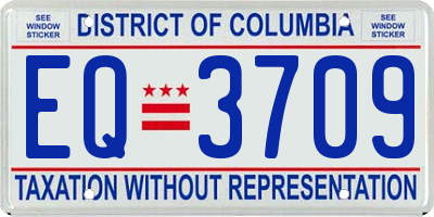 DC license plate EQ3709