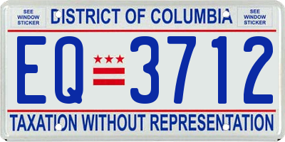 DC license plate EQ3712