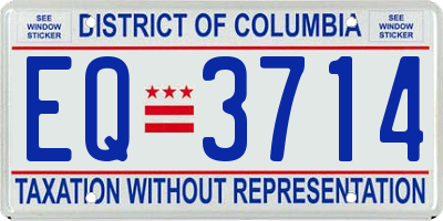 DC license plate EQ3714