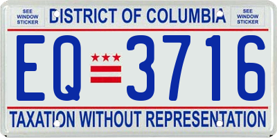 DC license plate EQ3716