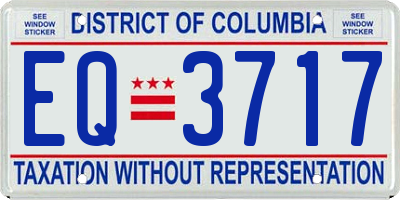 DC license plate EQ3717