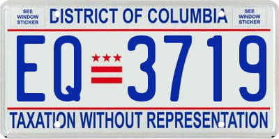DC license plate EQ3719