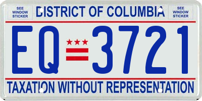 DC license plate EQ3721