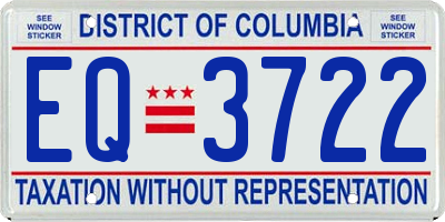 DC license plate EQ3722