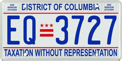 DC license plate EQ3727