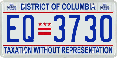 DC license plate EQ3730