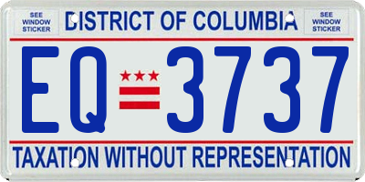 DC license plate EQ3737