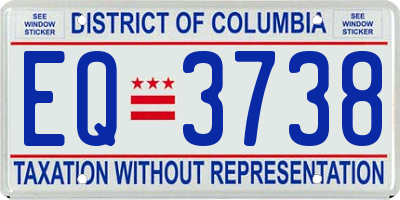 DC license plate EQ3738