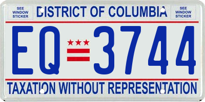 DC license plate EQ3744