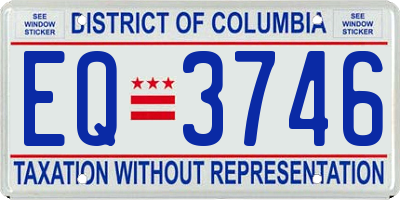 DC license plate EQ3746