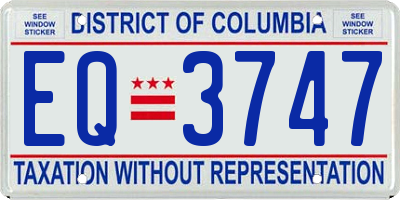 DC license plate EQ3747