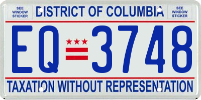 DC license plate EQ3748