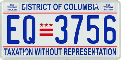 DC license plate EQ3756