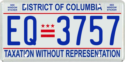 DC license plate EQ3757