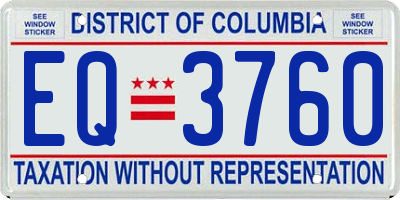 DC license plate EQ3760