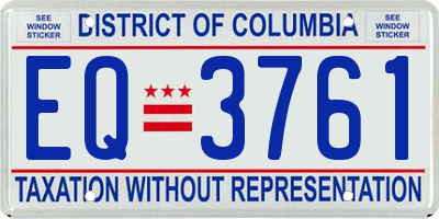 DC license plate EQ3761