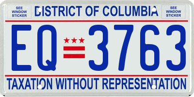 DC license plate EQ3763