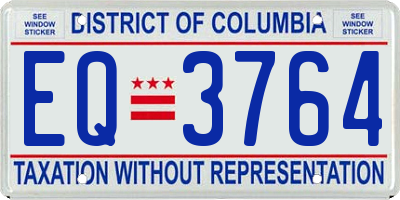 DC license plate EQ3764